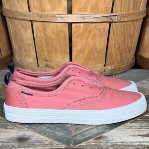 Sperry Crest Knot Washed Red Canvas Slip On Sneakers Shoes Womens Size 7.5